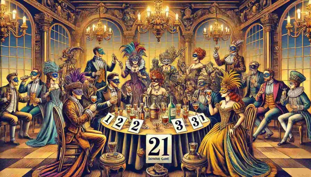 Masquerade Mystery-themed 21 Drinking Game