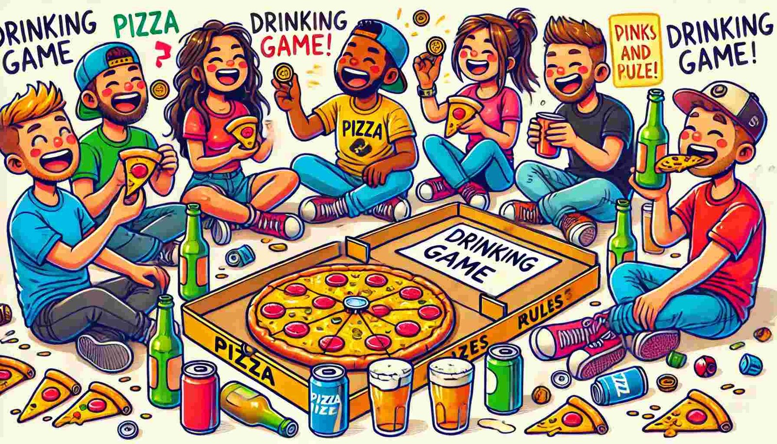 Pizza Box Drinking Game Party