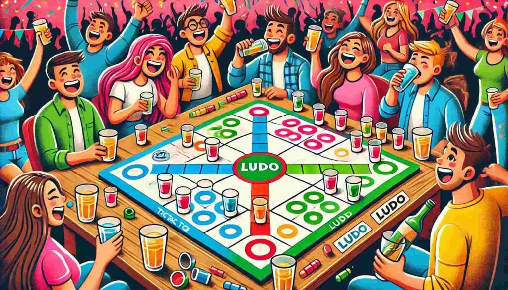 Tic Tac Toe Ludo Drinking Game