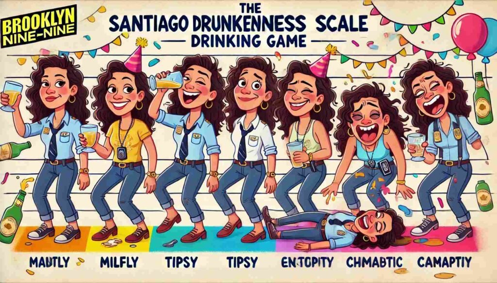 Brooklyn 99 Drinking Game: Funniest Moments & DIY Cocktails 2 Amy's Santiago Drunkenness Scale
