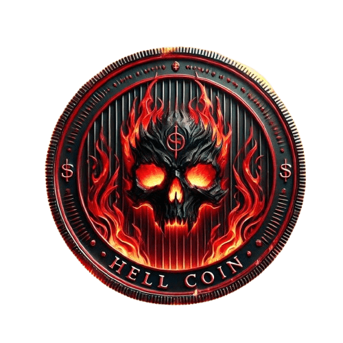 Hell coin with transparent background