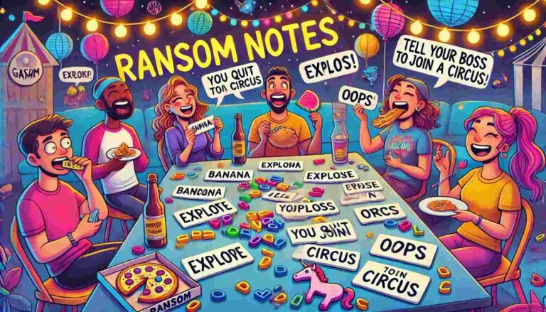 90s Ransom Notes DIY Word List And Drunken Twists For Ransom Notes Game