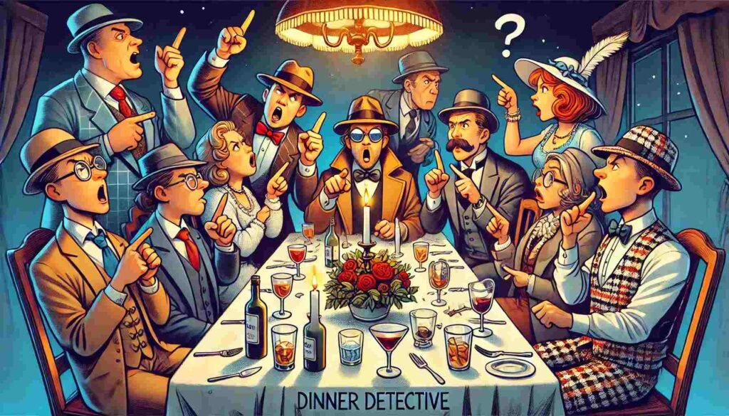 Silent Dinner Drinking Game Detective Game