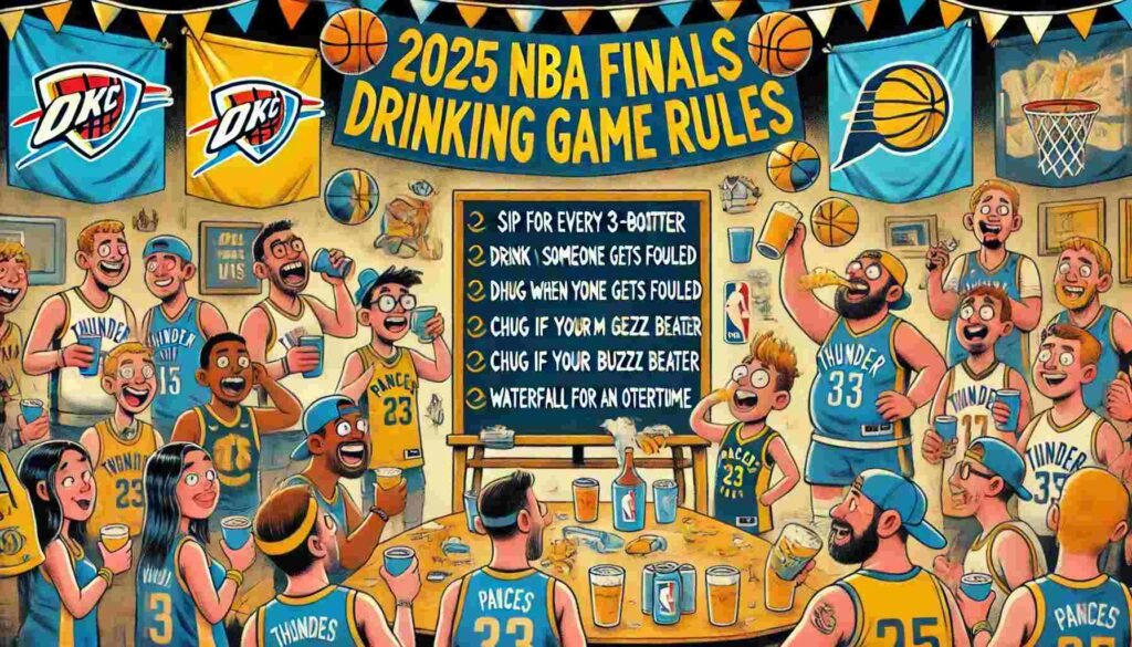 Drink or Dunk! 2025 NBA Finals Drinking Game (Thunder vs Pacers) 2 2025 NBA Finals Watch Party