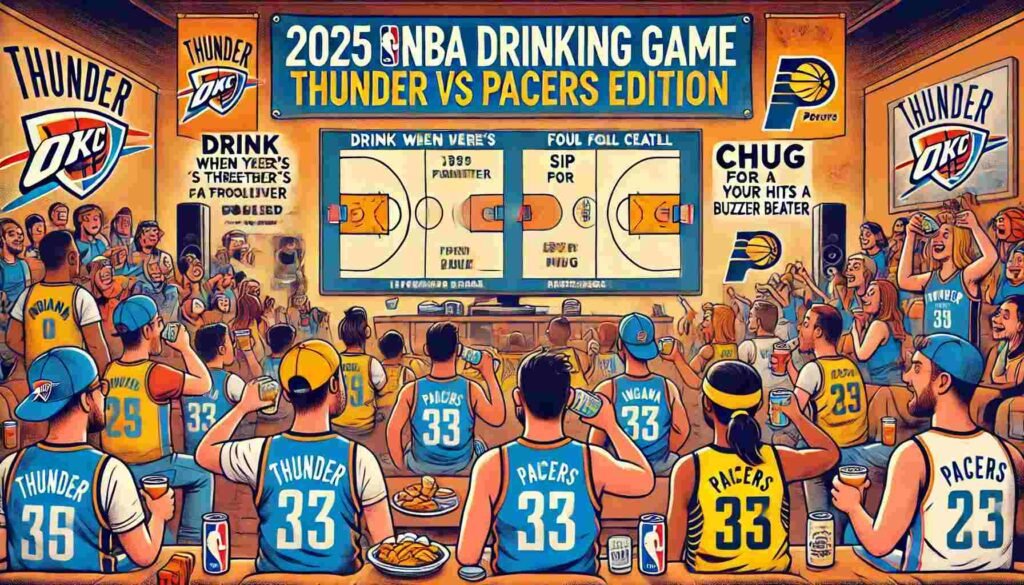 Drink or Dunk! 2025 NBA Finals Drinking Game (Thunder vs Pacers) 3 Fan Favorite NBA Drinking Game Rules