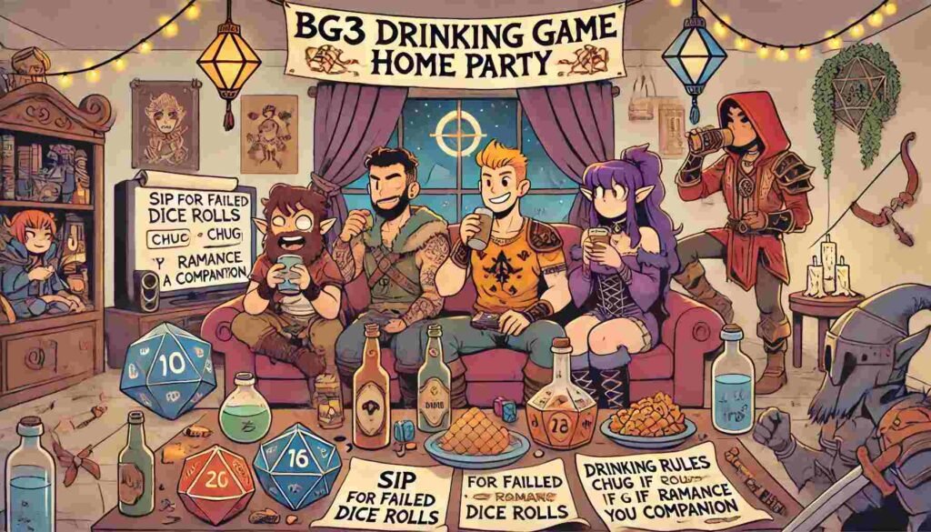 BG3 Drinking Game Home Party