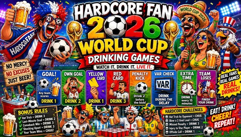 Hardcore Fan 2026 FIFA World Cup Drinking Games